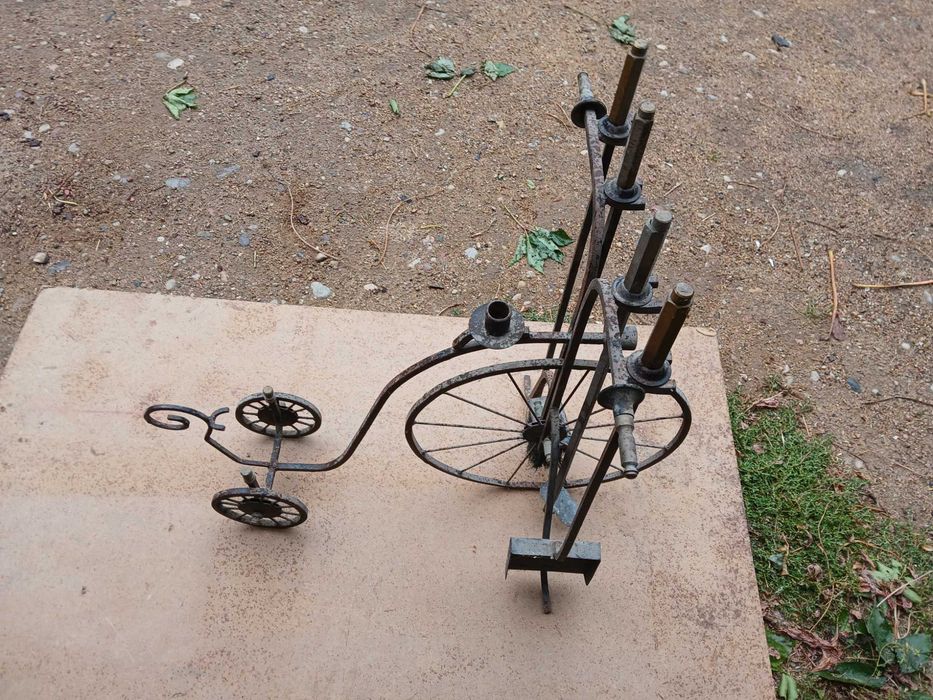 Stojak na przybory do kominka rowerek bicykl retro