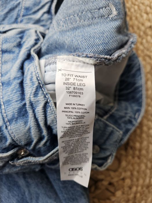 Damskie wyjątkowe Asos spodnie Jeansy wzorem w fale 28/32