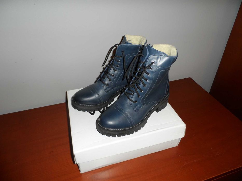 Trzewiki damskie skórzane ocieplone