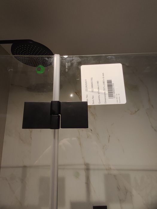 Radaway Nes Black PND I – parawan nawannowy 120 cm, 2-częściowy czarny