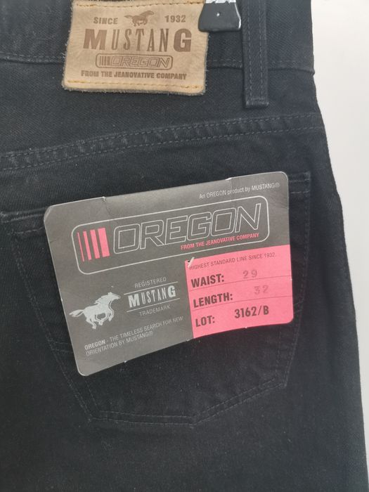 Nowe czarne męskie spodnie jeans Mustang