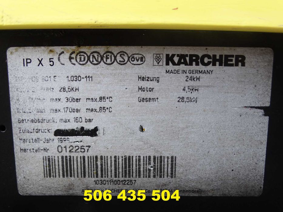 Myjka Ciśnieniowa Karcher HDS 801 E * elektryczne podgrzewanie wody