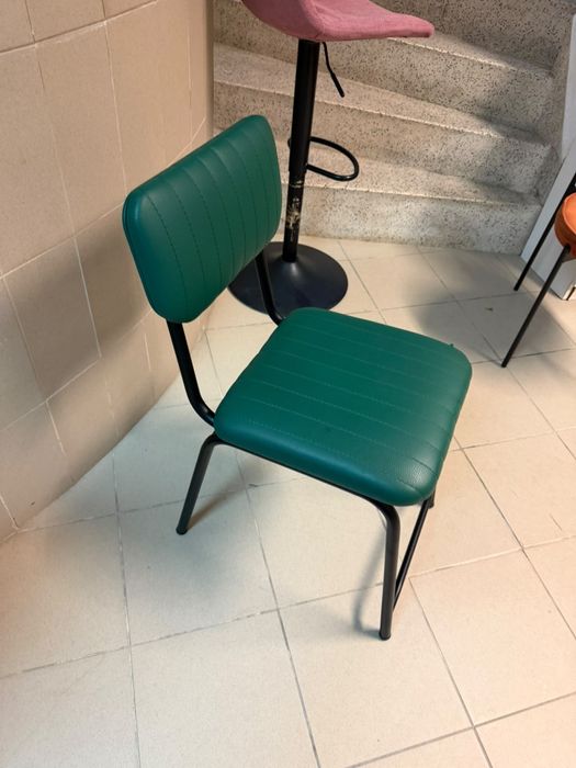 4 cadeiras verdes deluxe almofadadas