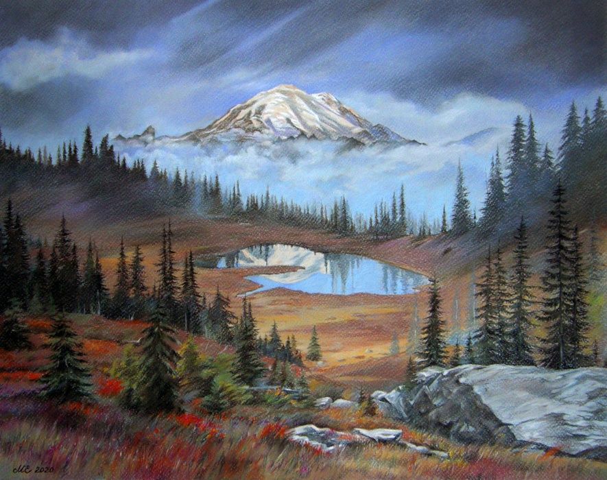 Картина пейзаж "Горы" 2020г.