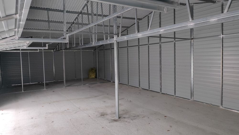 Garaż blaszany 15 x 6 m profil zamknięty ocynkowany, nowoczesny.