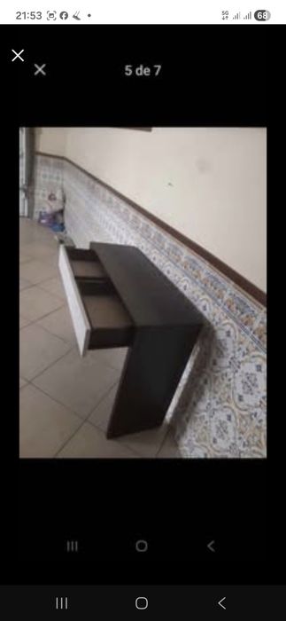 Móvel Consola em carvalho com espelho