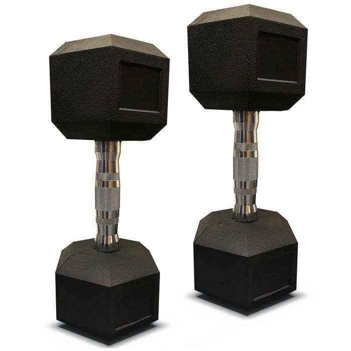 Hantla hex hantel żeliwny do ćwiczeń żeliwny gumowany 2x12,5kg