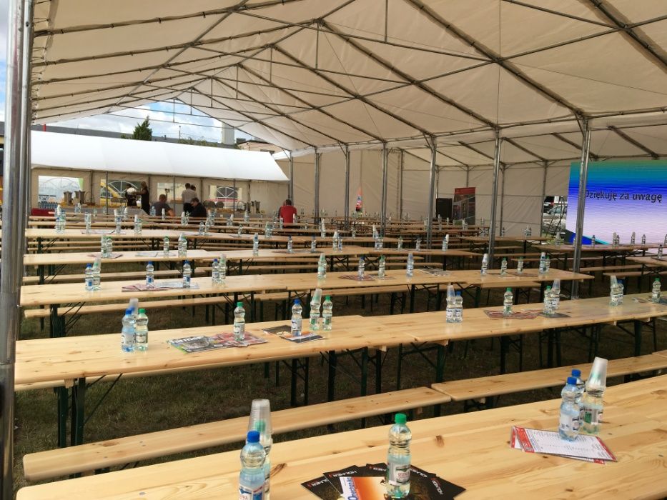 Namiot bankietowy 320 m2, grill, zestawy biesiadne, nalewak do piwa