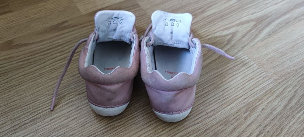 Buty dziecięce - Elefanten r. 22 - skóra naturalna pudrowy róż