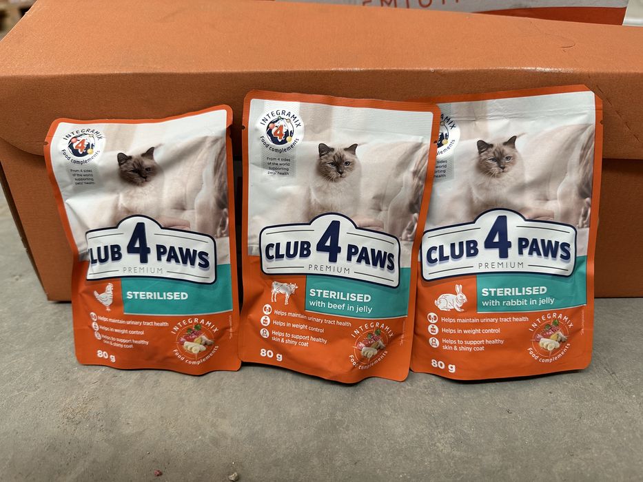 Клуб 4 лапи Вологий для стерилізованих Індичка/ Кролик/курка/яловичина