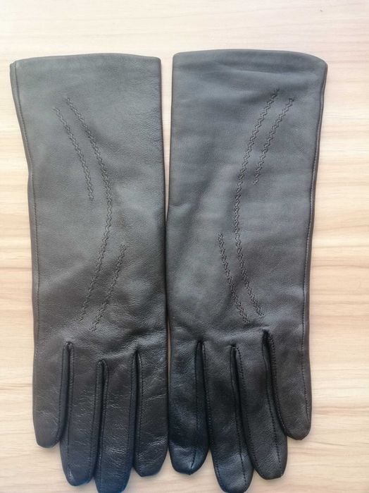 Шкіряні довгі рукавиці