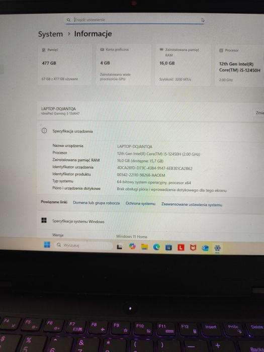 Lenovo IdeaPad Gaming 3 15IAH7.