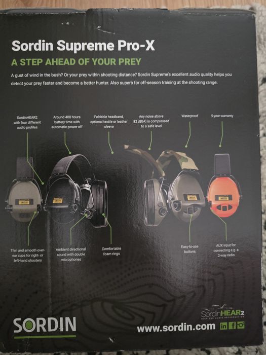 Sordin supreme pro x auscultadores caça NOVO