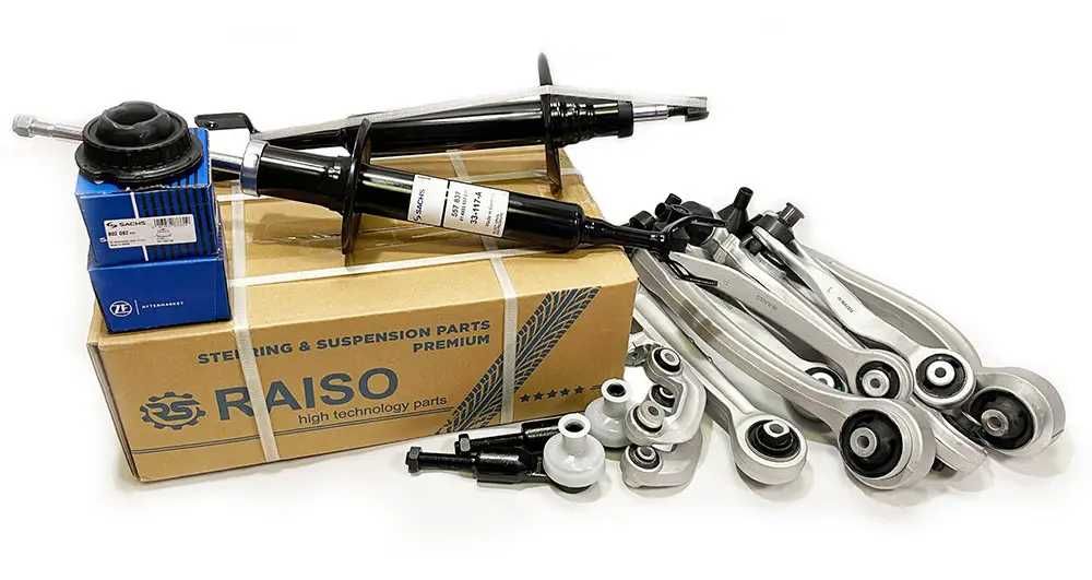 Комплект важелів/ричагів передньоі підвіски RAISO+Стойки AUDI A4 B6/B7