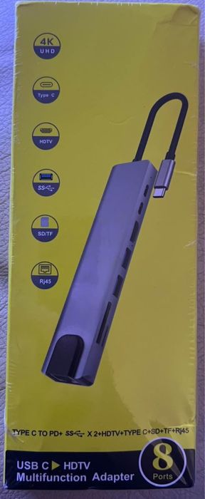 HUB USB-C 8 EM 1 para Computador / IPad / IPhone / Android
