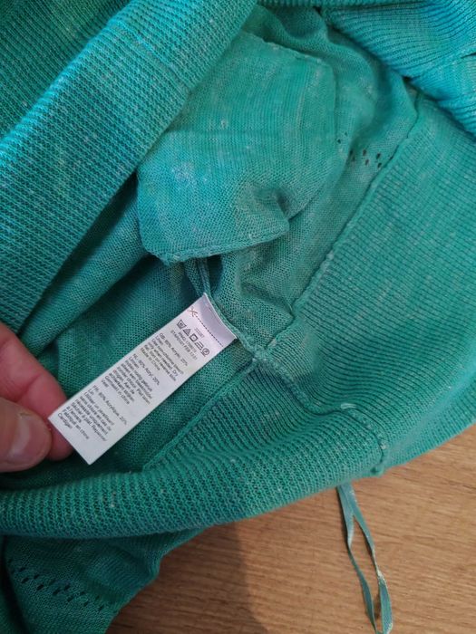 Leciutki delikatny zielony śliczny sweter Monsoon rozmiar S akryl/len