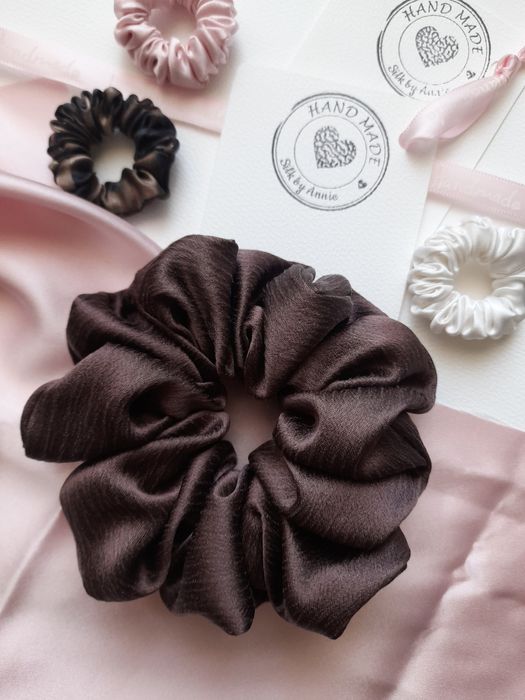 100% jedwab naturalny brąz kakao