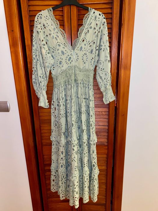 Asos design sukienka haftowana ażurowa haft angielski 34 XS