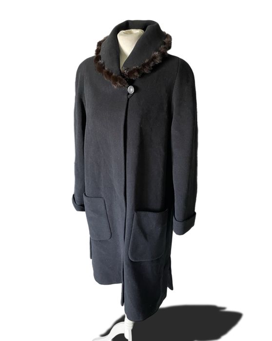 Płaszcz damski MarCona 42 XL wełna angora 70s