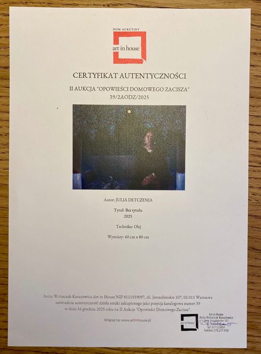 Julia Detczenja - olejny "aukcyjny"