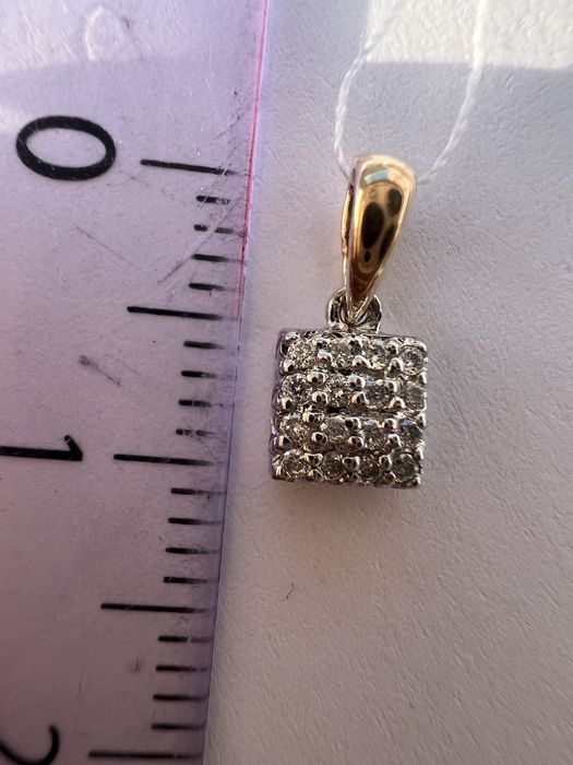 Золотой кулон с бриллиантами желтое и белое золото 585 проба