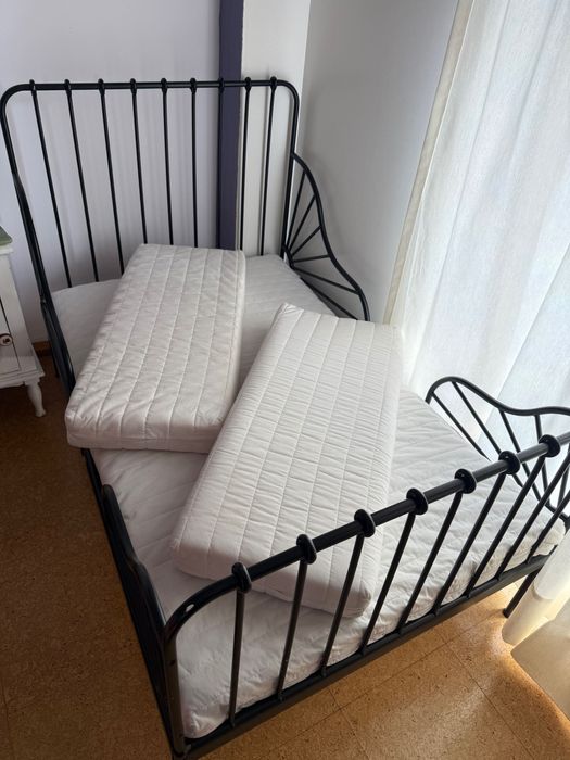 Cama IKEA MINNEN com estrado e colchão