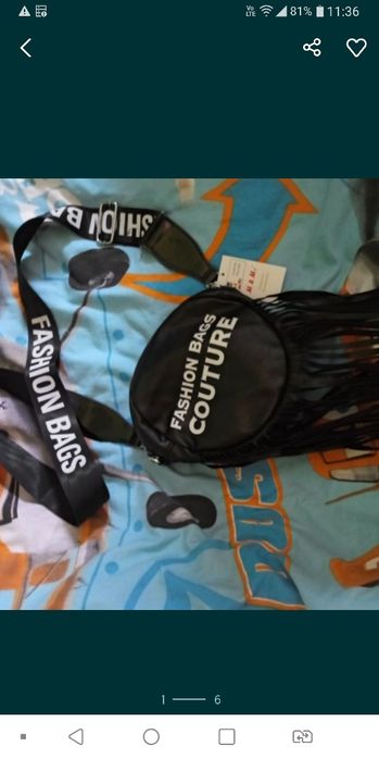 Orginalna torebka z fredzlami nowa czarna sliczna