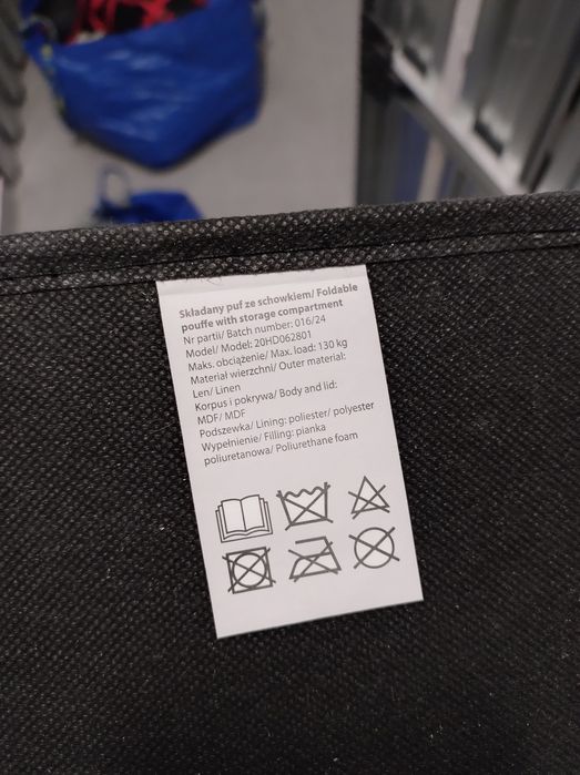 Składany puf ze schowkiem 2szt / 76x38x38