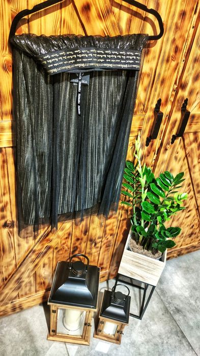 Spódnica maxi złota plisowana czatny tiul