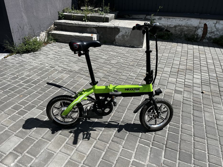 Maxxter mini електровелосипед складний батарея tesla