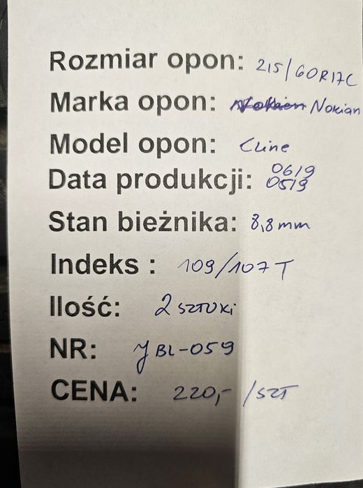 215/60R17C Nokian CLine Lato