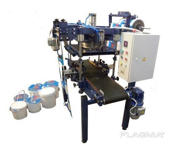 Запайщік відер,Оборудование обладнання для запечатки пленкой ведер, ст