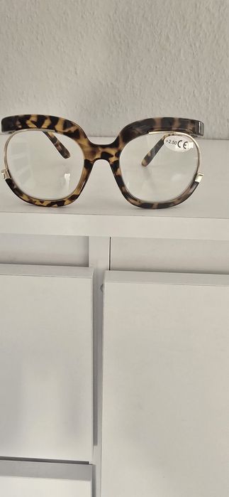 Okulary plus 2.5 panterka okrągłe duże