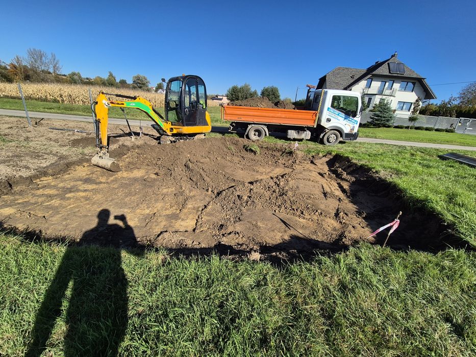Uslugi minikoparką, prace ziemne, minikoparka, transport 8,5tWIERTNIC