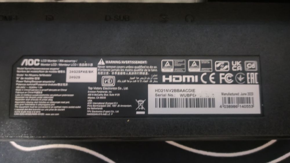 AOC 24G2 — 24" IPS / Full HD / 165 Гц