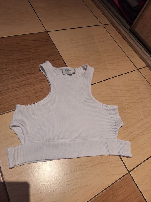 Crop top damski prążkowany L