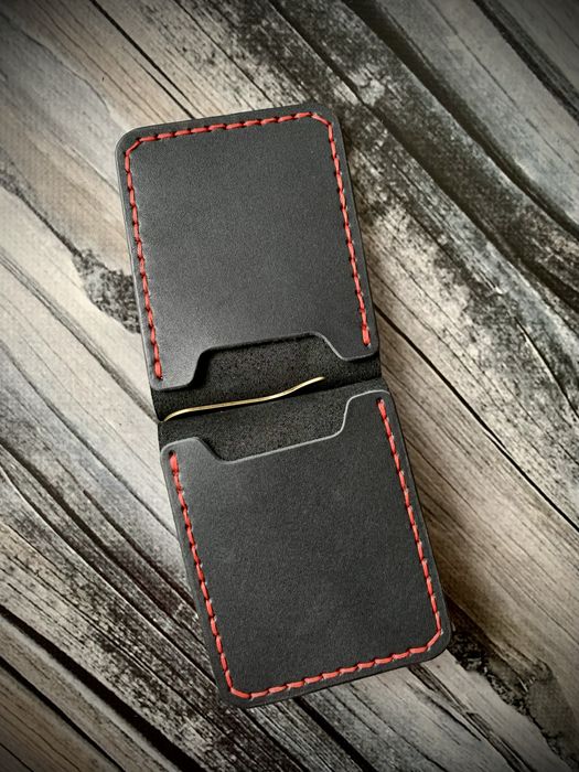 Кожаный зажим для денег,кошелек,портмоне ручной работы t.d.family !