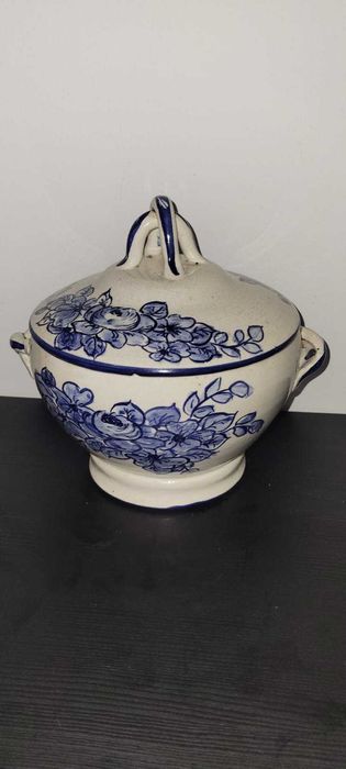 Terrina /Taça com Tampa em Cerâmica de Aveiro Pintada à Mão (CERICOOP)