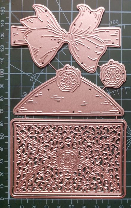 2142. Wykrojnik koperta kokardą scrapbooking