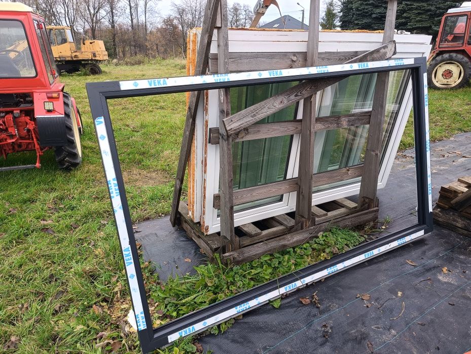 Okno 239x139 antracyt nowe rama okienna plastikowe fix