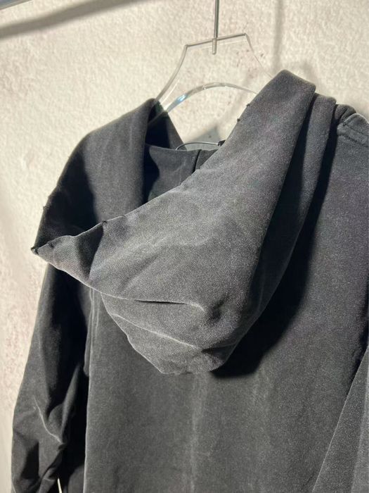 Худи BALENCIAGA рванное мужское унисекс черное пораанное винтажное