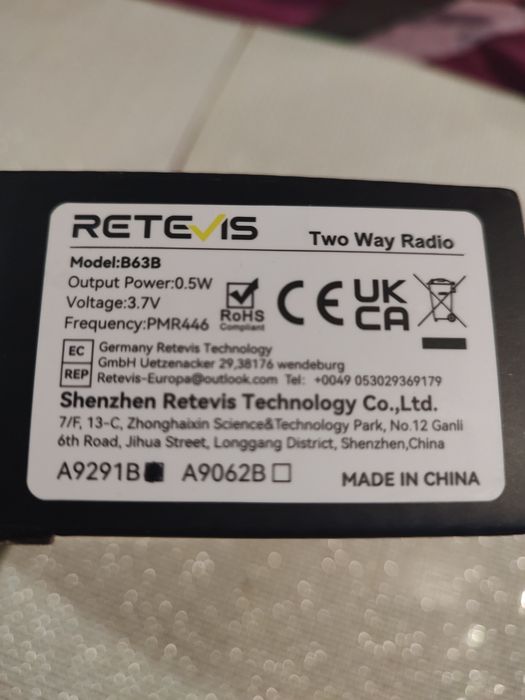 Retevis walkie talkie/krótkofalówki