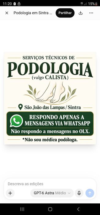 Serviços Técnicos de Podologia (vulgo, Calista)