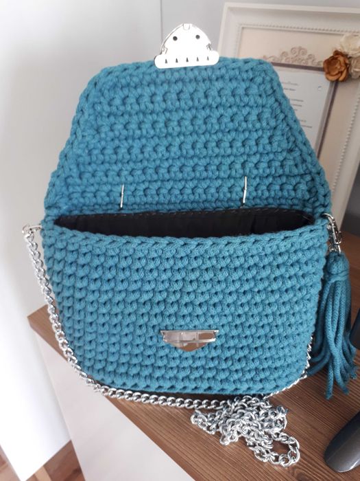 Torebka handmade ze sznurka bawełnianego