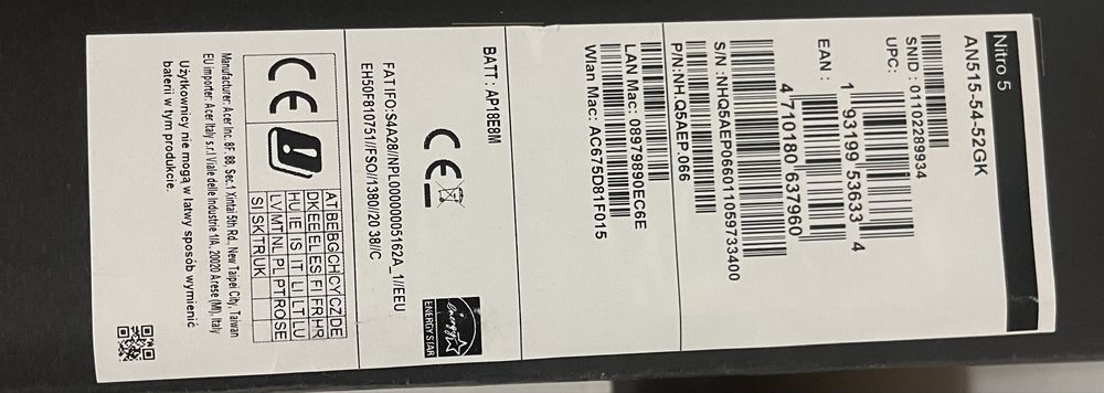 Acer nitro 5 an515-54