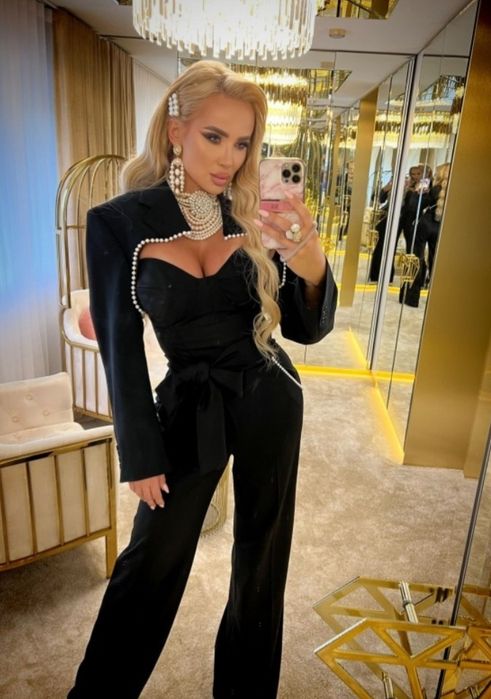 ELEGANCE TROUSERS spodnie z szerokimi nogawkami I perełkami