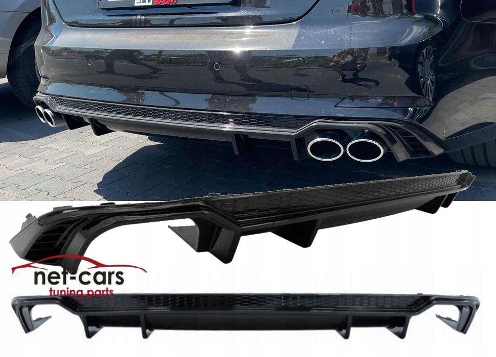 Dyfuzor spoiler dokładka tył AUDI A5 B9 F5 16- Sline czarny połysk