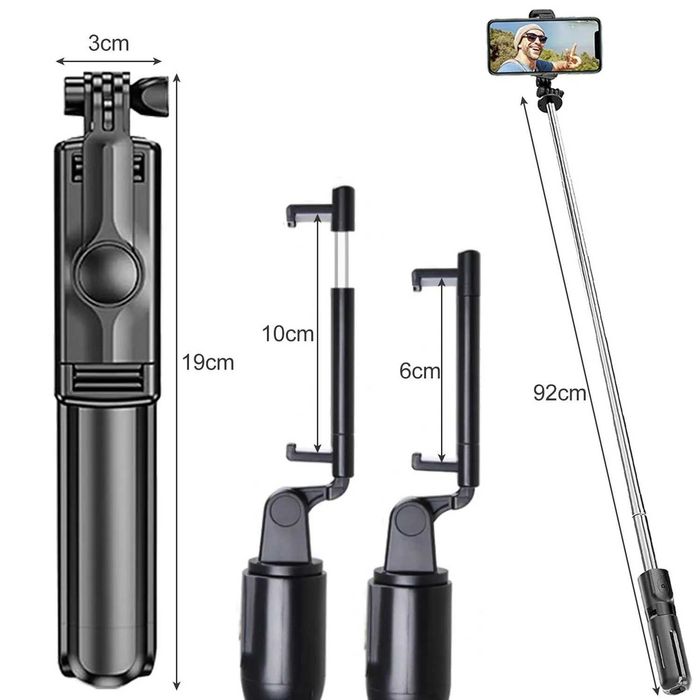 Kijek do selfie / statyw 2w1 z pilotem Bluetooth