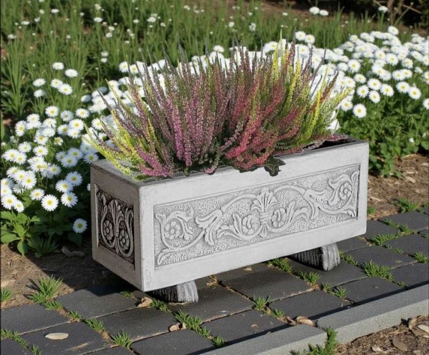 Donica ogrodowa Ginestra konglomerat biały cement figura Ag-Bet