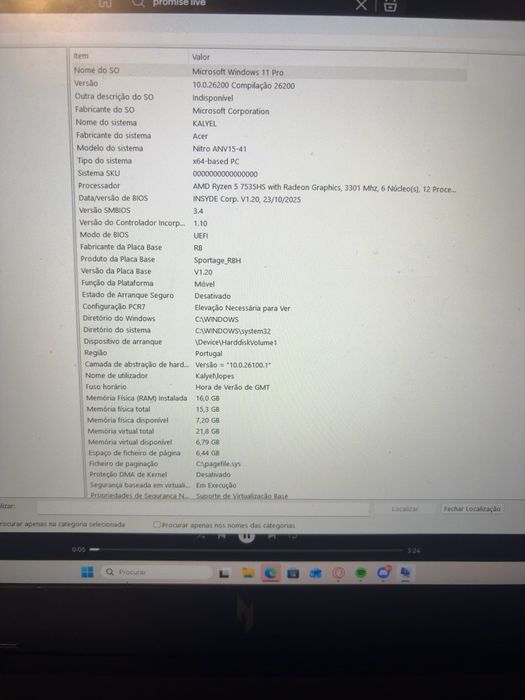 Acer Nitro V15 RTX 4050 / Ryzen 5 / 16GB / SSD 512GB / 165Hz